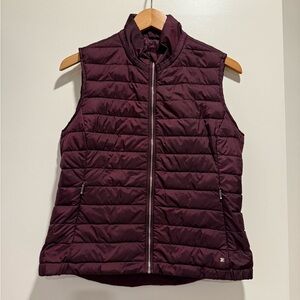 Burgundy Quilted Puffer Vest
